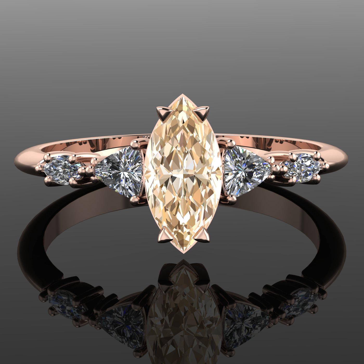 Champagne Diamond Engagement Rings
