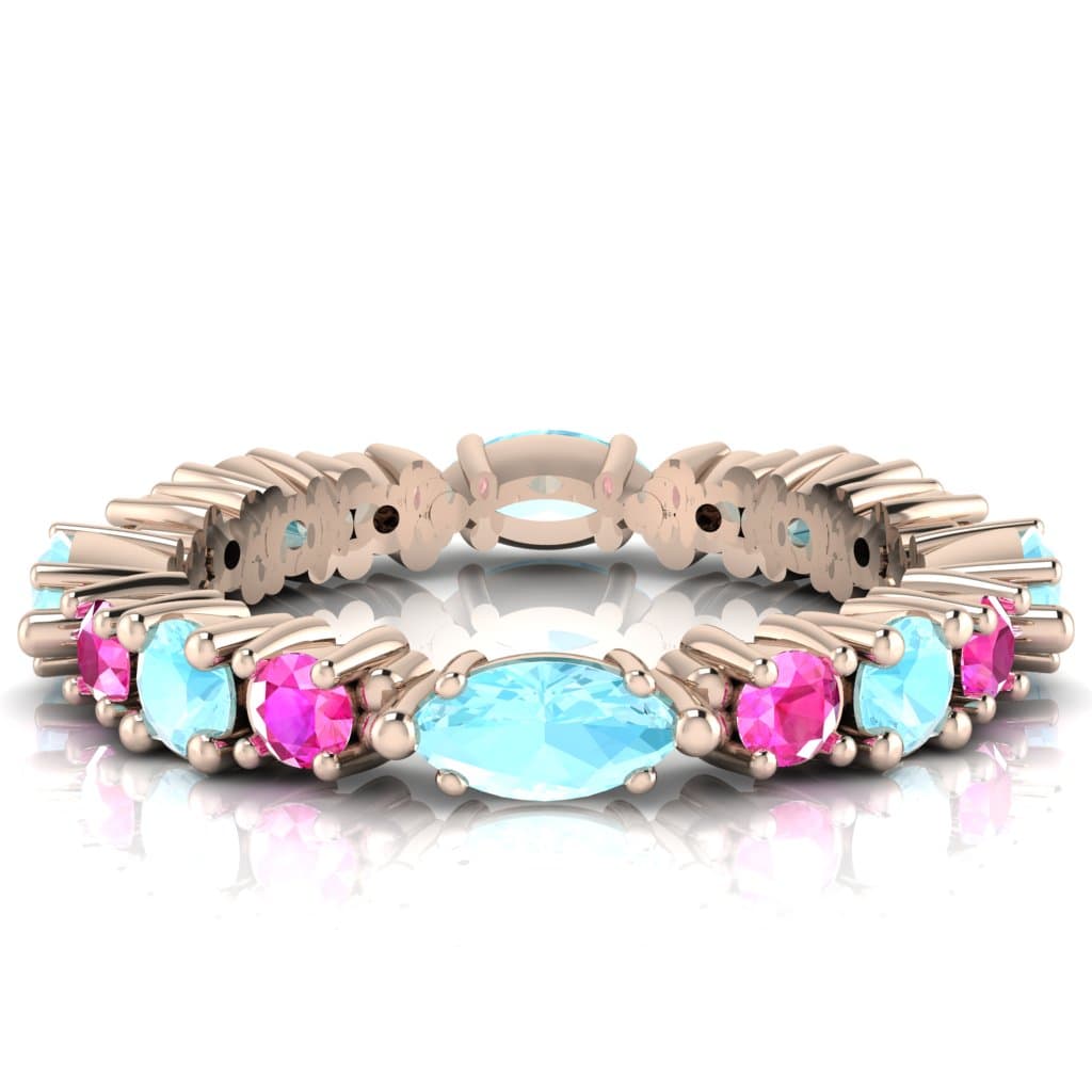 Allsorts Collection colourful gemstone eternity ring handcrafted in recycled gold — Nude Jewellery