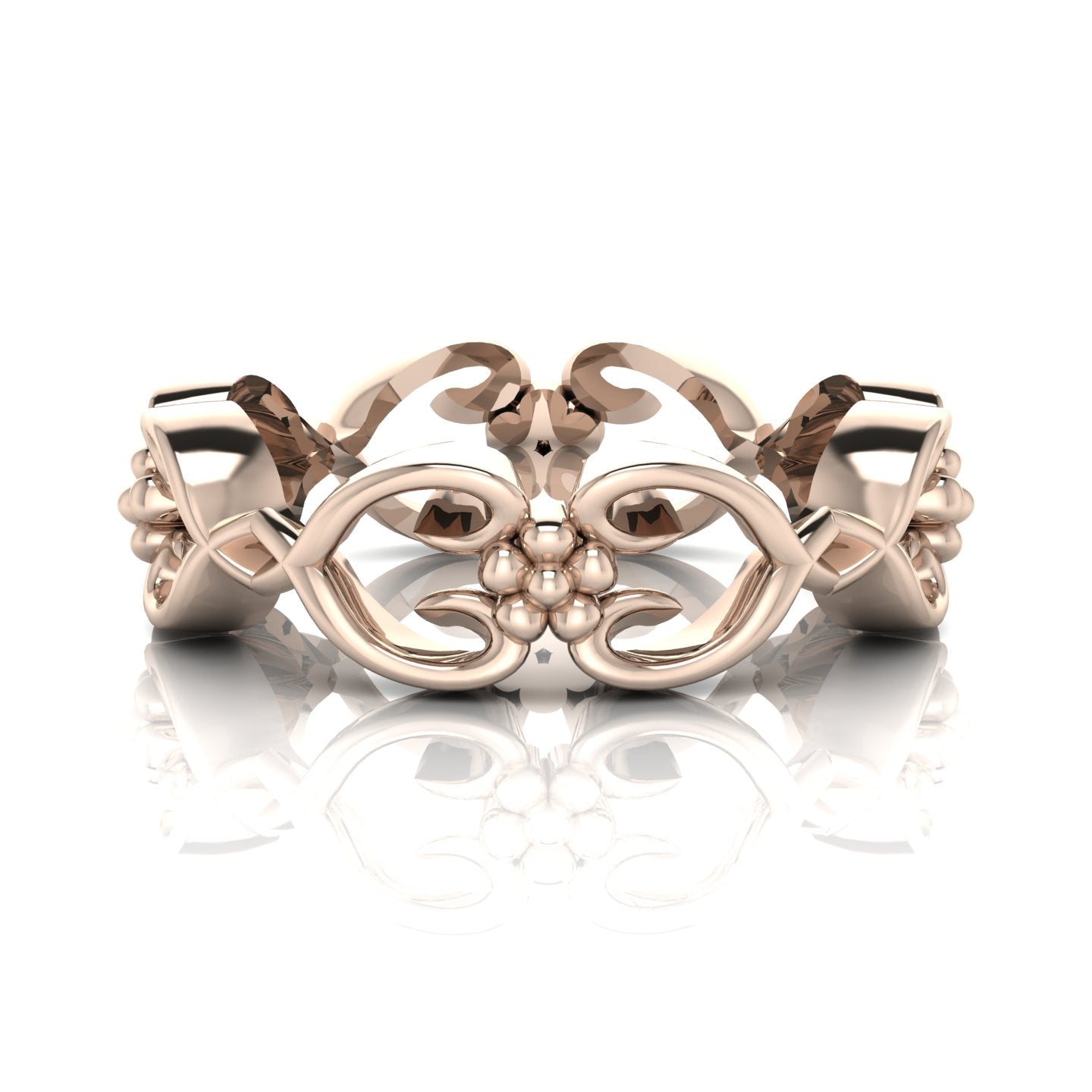 Flowers on the vine ornate unusual wedding ring