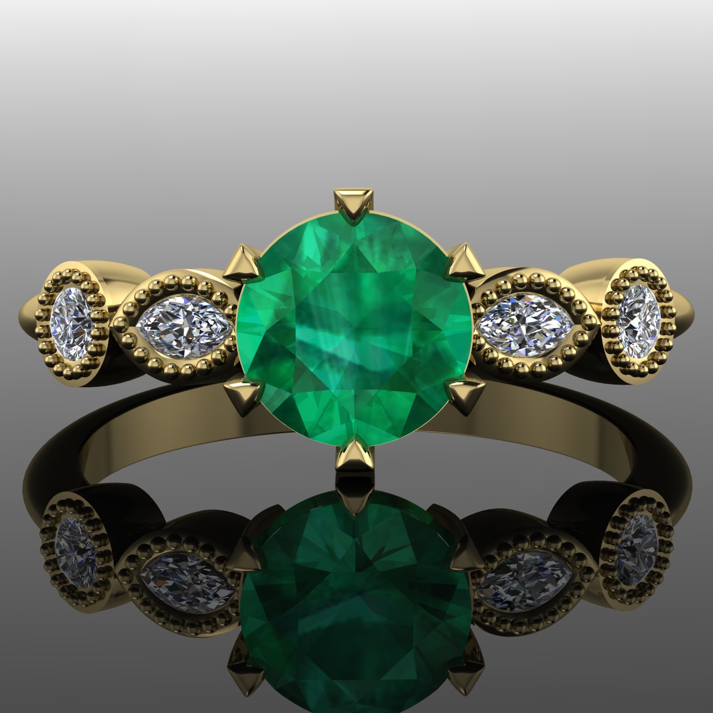 Emerald Engagement Ring