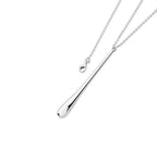 32" Long Drop Silver Pendant