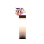 Crystallised  Violet  Sapphire, Pink Sapphire & Diamond Rose Gold Ring