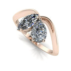 Entwined - Toi Et Moi Lab Grown Marquise & Pear Shaped Diamond Rose Gold Ring