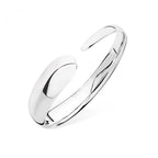 Flat Drip Silver Bangle