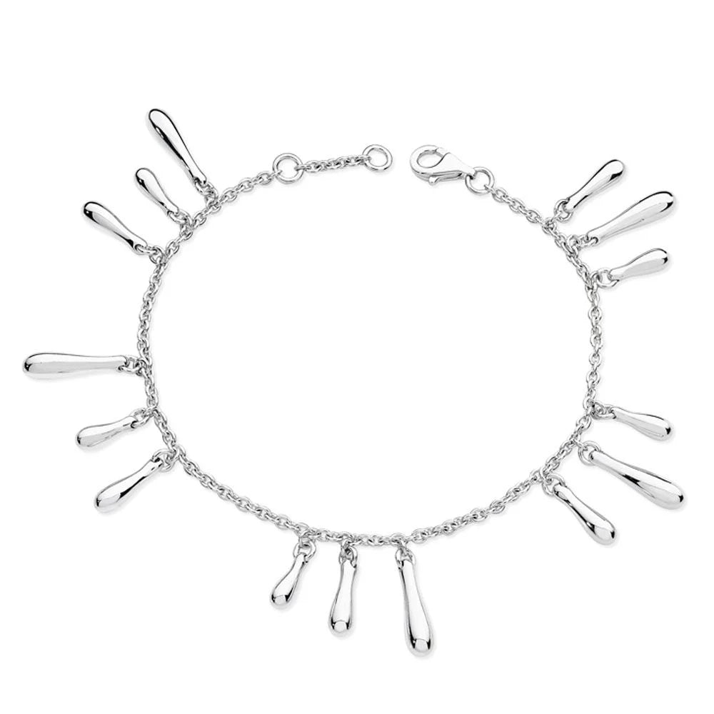 Cluster Drop Silver Bracelet