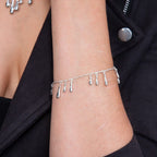 Cluster Drop Silver Bracelet