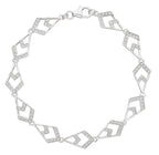 Chrysler - Art Deco Style White Topaz & Silver Bracelet