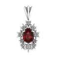 Fleur Garnet Pendant in Recycled Silver