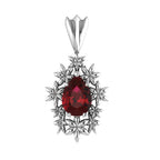 Fleur Garnet Pendant in Recycled Silver