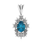 Fleur London Blue Topaz Pendant in Recycled Silver