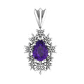 Fleur London Amethyst Pendant in Recycled Silver