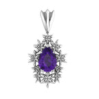 Fleur London Amethyst Pendant in Recycled Silver