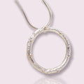 Rivda: Large Organic Loop Pendant | Silver & 9ct Gold Detail