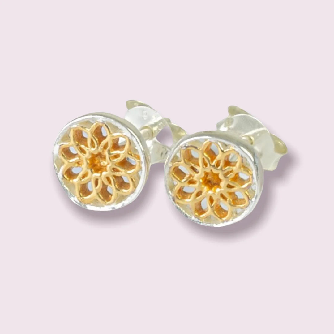 Gold & Silver Mandala Earrings