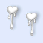 Silver Melting Hearts Earrings