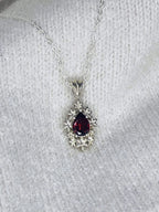 Fleur Garnet Pendant in Recycled Silver