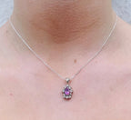 Fleur Pink Tourmaline Pendant in Recycled Silver