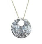 Glitter Ball Silver Disk Necklace