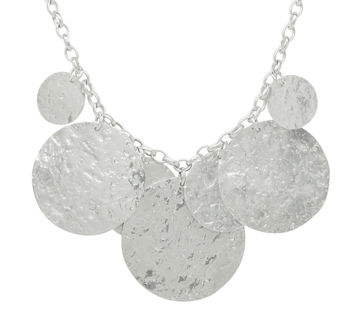 Silver Glitter Ball Multi Disc Necklace