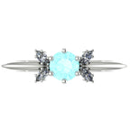 Flutterby: Aquamarine & Diamond Cluster Ring in Platinum Or White Gold