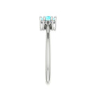 Flutterby: Aquamarine & Diamond Cluster Ring in Platinum Or White Gold