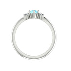 Flutterby: Aquamarine & Diamond Cluster Ring in Platinum Or White Gold