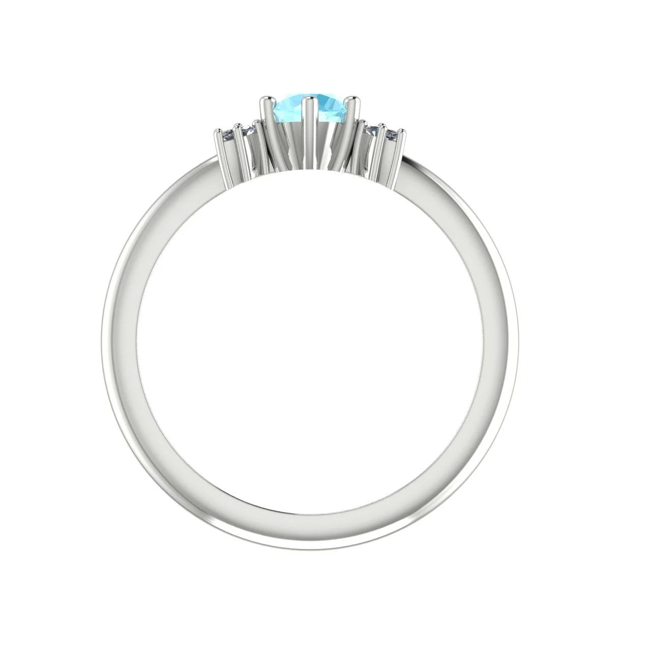 Flutterby: Aquamarine & Diamond Cluster Ring in Platinum Or White Gold