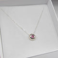 Pink Tourmaline Floating Gemstone Silver Slider Solitaire Pendant