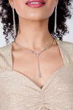 Drip Drop Silver Statement Necklace