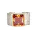 Rivda: Natural Zircon Organic Statement Ring | Silver & 9ct Gold