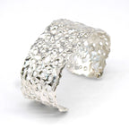 Silver Honeycomb Origins Cuff - Wide Textured Handmade Cuff