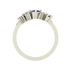 Crystallised Asymmetrical Violet & Pink Sapphire With Diamonds Encrusted Ring