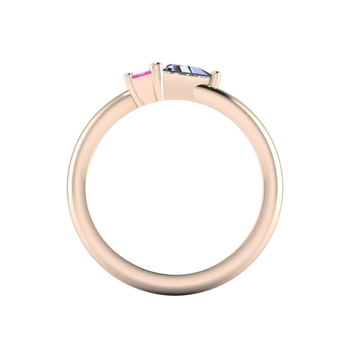 Elektra Toi Et Moi Geometric Pink Sapphire, Diamond & Rose Gold Ring