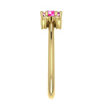 Flutterby: Pink Sapphire & Yellow Diamond Ring in Yellow Gold