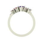Crystallised Violet & Pink Sapphire With Rubies Encrusted White Gold Or Platinum Ring