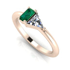Elektra Toi Et Moi Geometric Emerald, Diamond & Rose Gold
