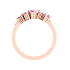 Crystallised Pink Sapphire & Diamond  Rose Gold Ring
