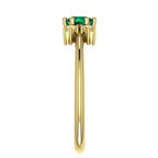 Flutterby: Emerald & Yellow Diamond Ring in Yellow Gold