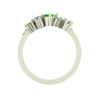 Crystallised: Tsavorite & Diamond Encrusted Cluster Wide White Gold or Platinum Ring