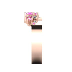 Crystallised Pink Sapphire & Diamond  Rose Gold Ring
