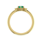 Flutterby: Emerald & Yellow Diamond Ring in Yellow Gold