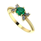Flutterby: Emerald & Diamond Butterfly Ring in Yellow Gold