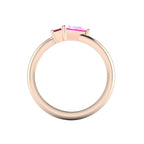 Elektra Toi Et Moi Geometric Ruby & Pink Sapphire Rose Gold Ring