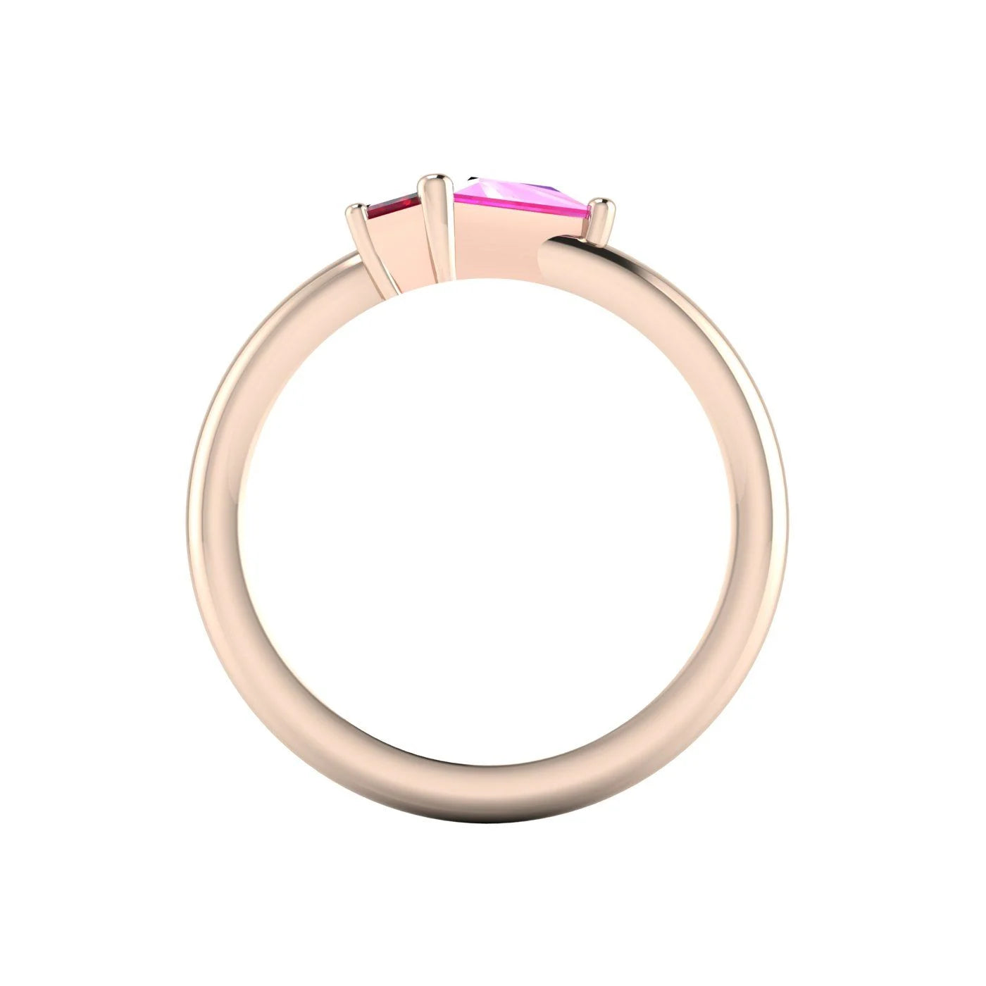 Elektra Toi Et Moi Geometric Ruby & Pink Sapphire Rose Gold Ring