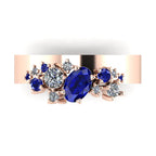 Crystallised Sapphire & Diamond  Rose Gold Ring