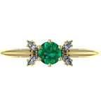 Flutterby: Emerald & Diamond Butterfly Ring in Yellow Gold