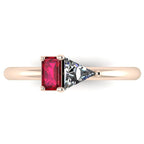 Elektra Toi Et Moi Geometric - Ruby & Diamond Rose Gold Ring