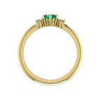 Flutterby: Emerald & Diamond Butterfly Ring in Yellow Gold