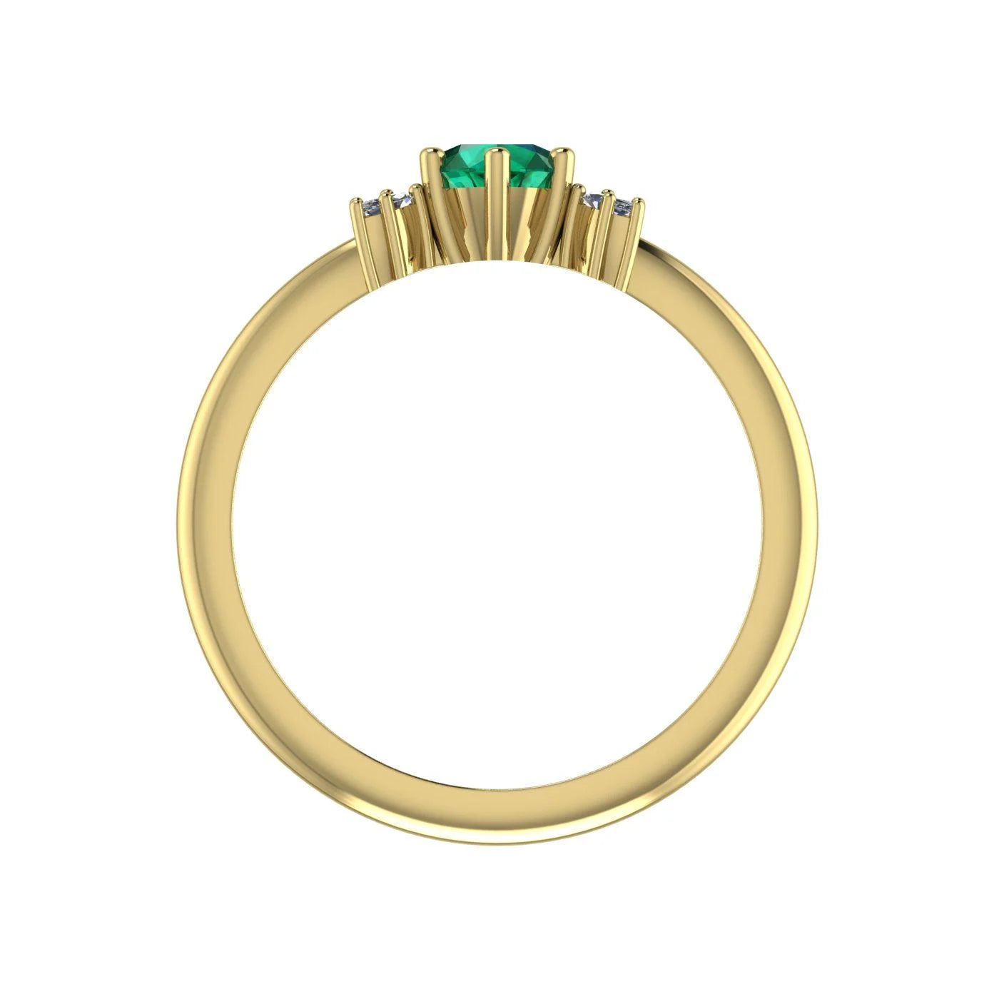 Flutterby: Emerald & Diamond Butterfly Ring in Yellow Gold