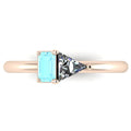 Elektra Toi Et Moi Geometric, Aquamarine & Diamond Rose Gold Ring